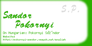 sandor pokornyi business card